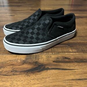 Vans Black Checkered Slip-On Sneakers